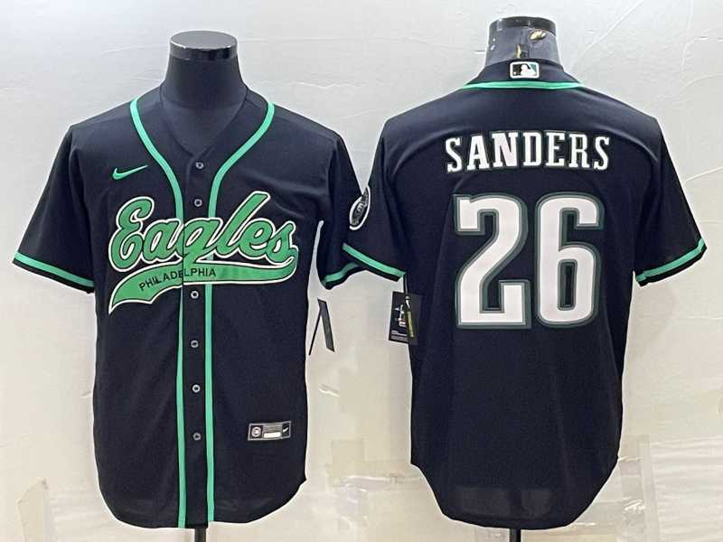 Men's Philadelphia Eagles #26 Miles Sanders Black With Patch Cool Base Stitched Baseball Jersey,We sell and wholesale Men's Philadelphia Eagles #26 Miles Sanders Black With Patch Cool Base Stitched Baseball Jersey on line form chian!